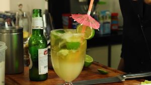 Beer caipirinha