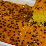 Passion fruit cake with syrup