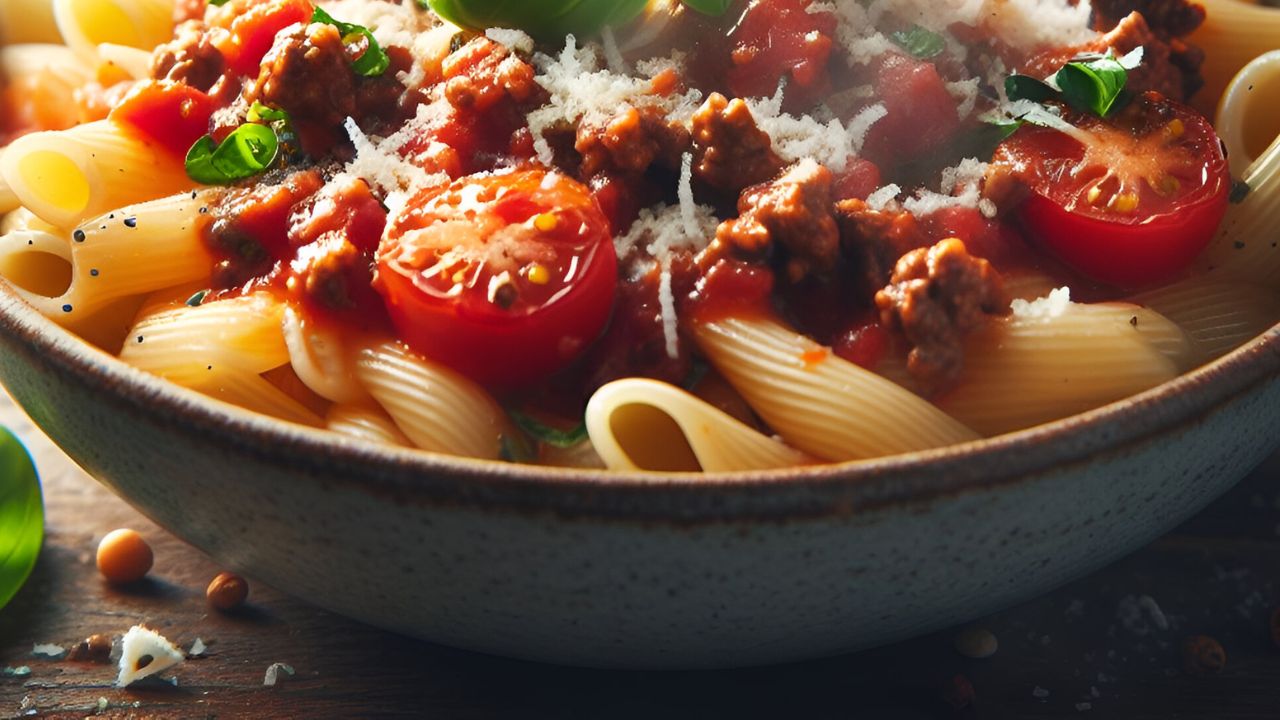 Pasta with mincemeat